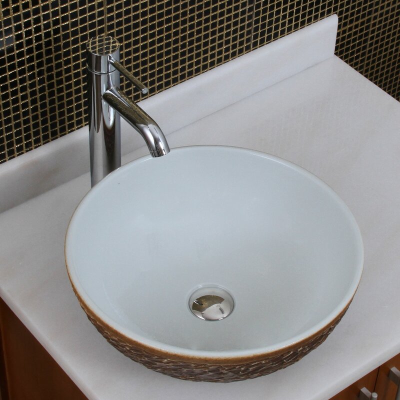 Elimaxs Elite Ceramic Circular Vessel Bathroom Sink Wayfairca